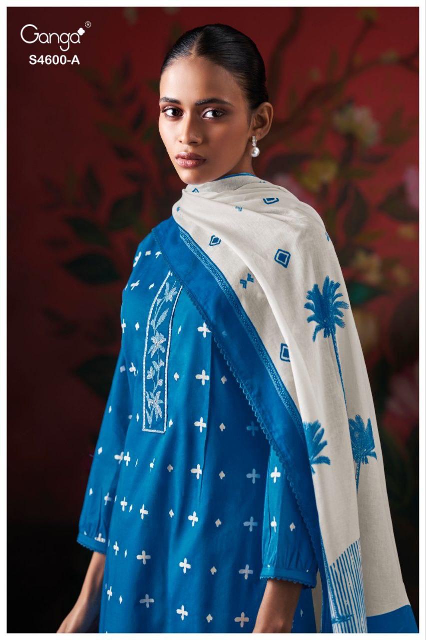 Mysael 4600 Ganga Cotton Plazzo Style Suits Supplier Ahmedabad