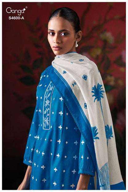 Mysael 4600 Ganga Cotton Plazzo Style Suits Supplier Ahmedabad