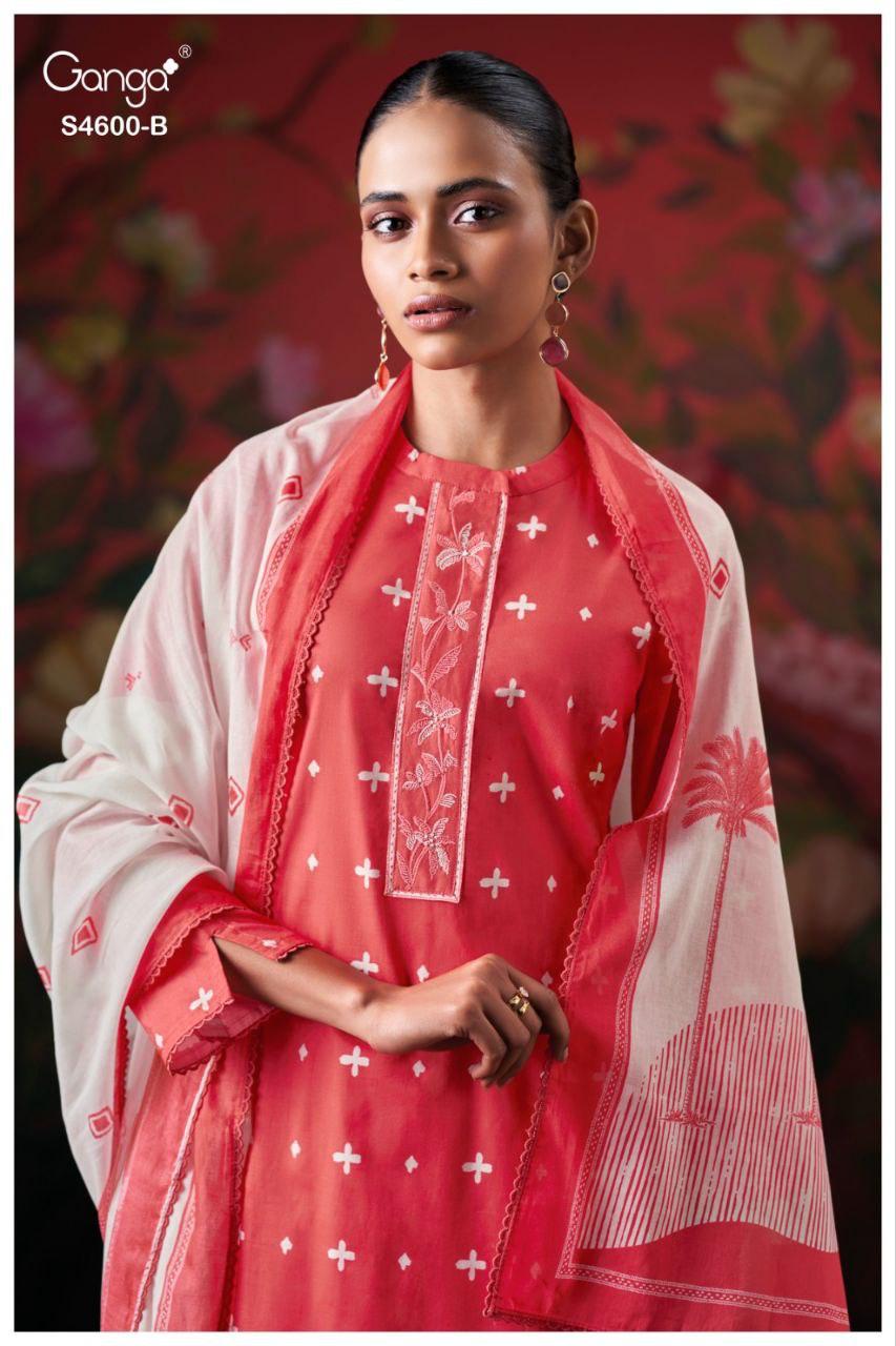 Mysael 4600 Ganga Cotton Plazzo Style Suits Supplier Ahmedabad