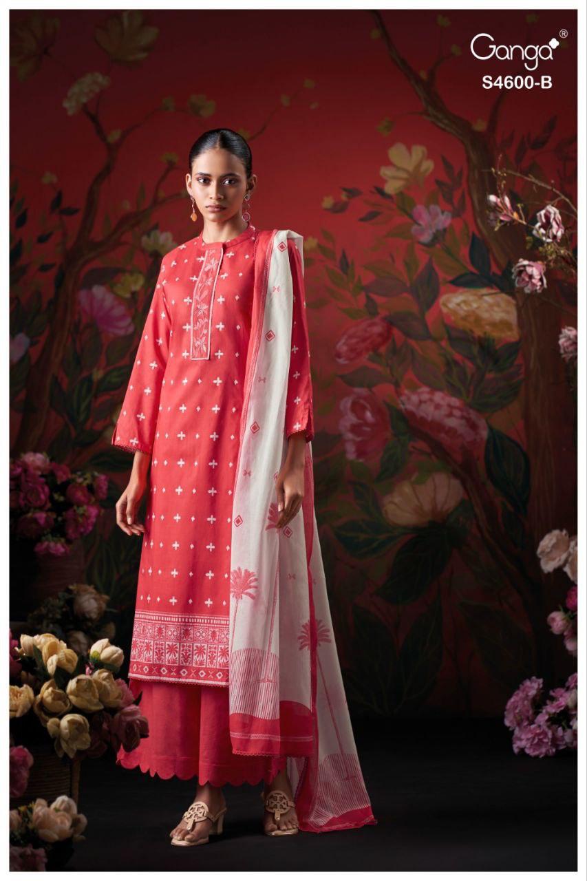 Mysael 4600 Ganga Cotton Plazzo Style Suits Supplier Ahmedabad