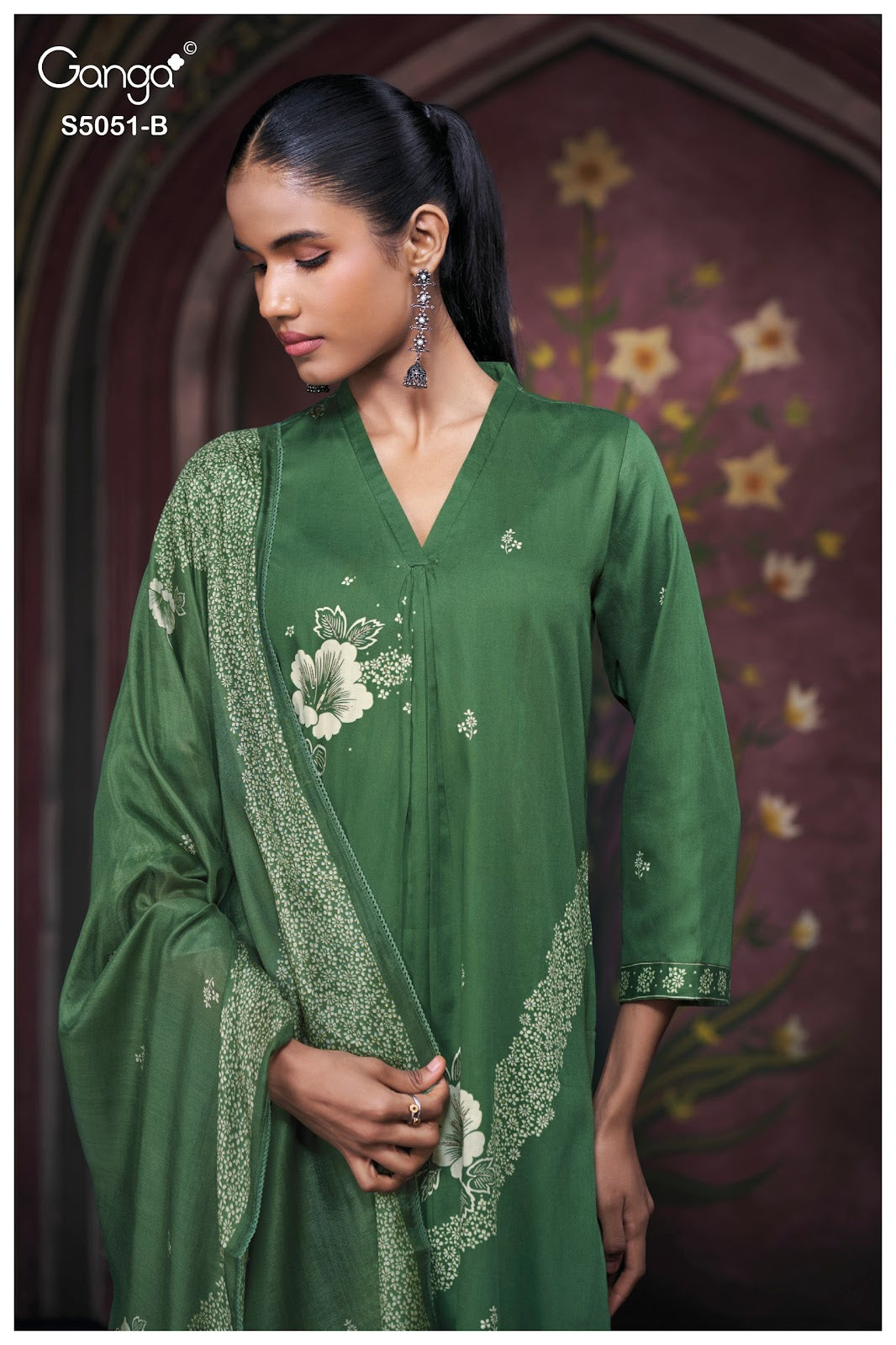 Mysha S5051 Ganga Cotton Satin Plazzo Style Suits Supplier Ahmedabad