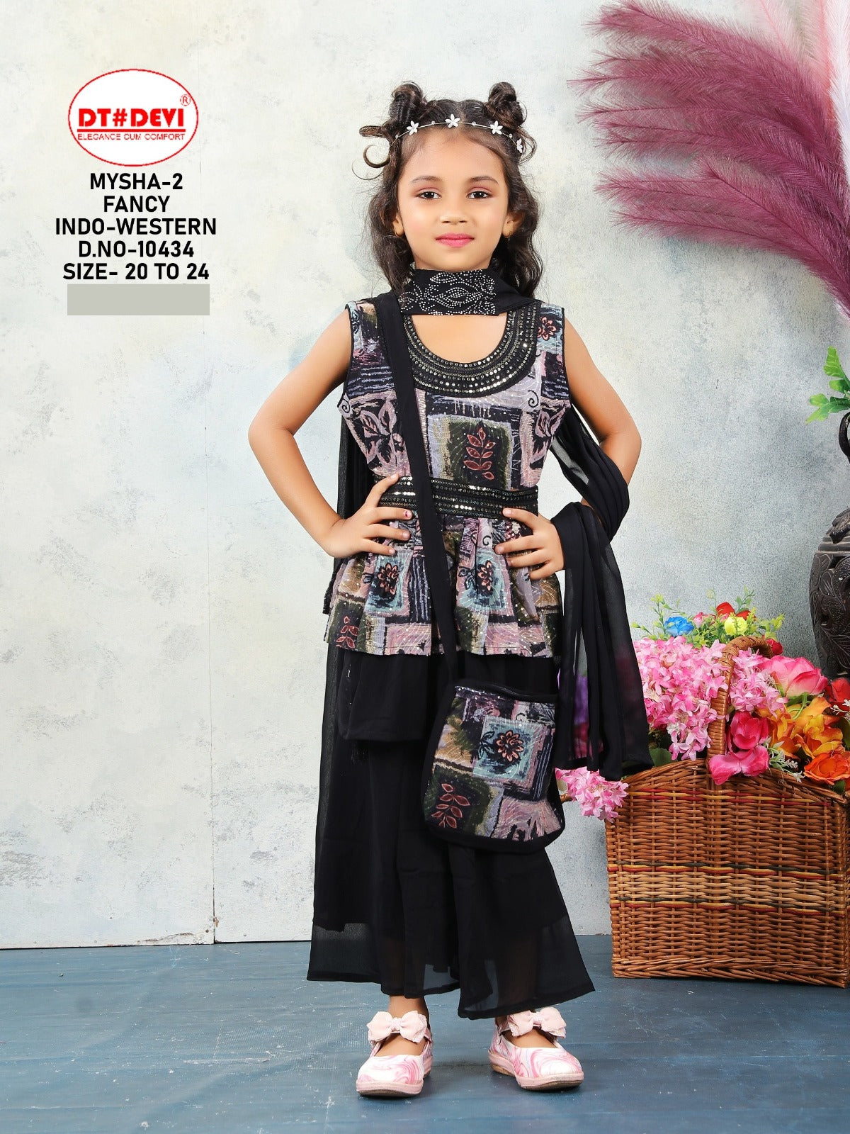 Mysha Vol 2 Dn 10434 Dt Devi Georgette Girls Indowestern Pair Manufacturer Ahmedabad