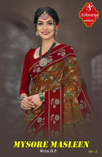 Mysore Masleen Vol 2 Aishwarya Cotton Sarees Supplier Gujarat