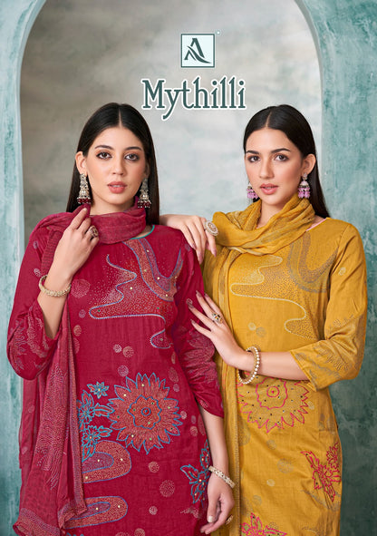 Mythilli Alok Zam Karachi Salwar Suits Wholesaler India