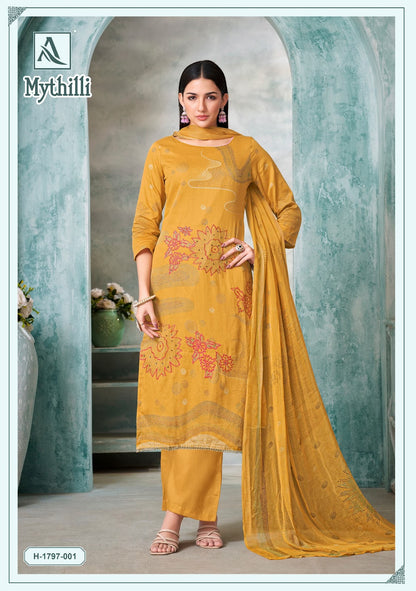 Mythilli Alok Zam Karachi Salwar Suits Wholesaler India