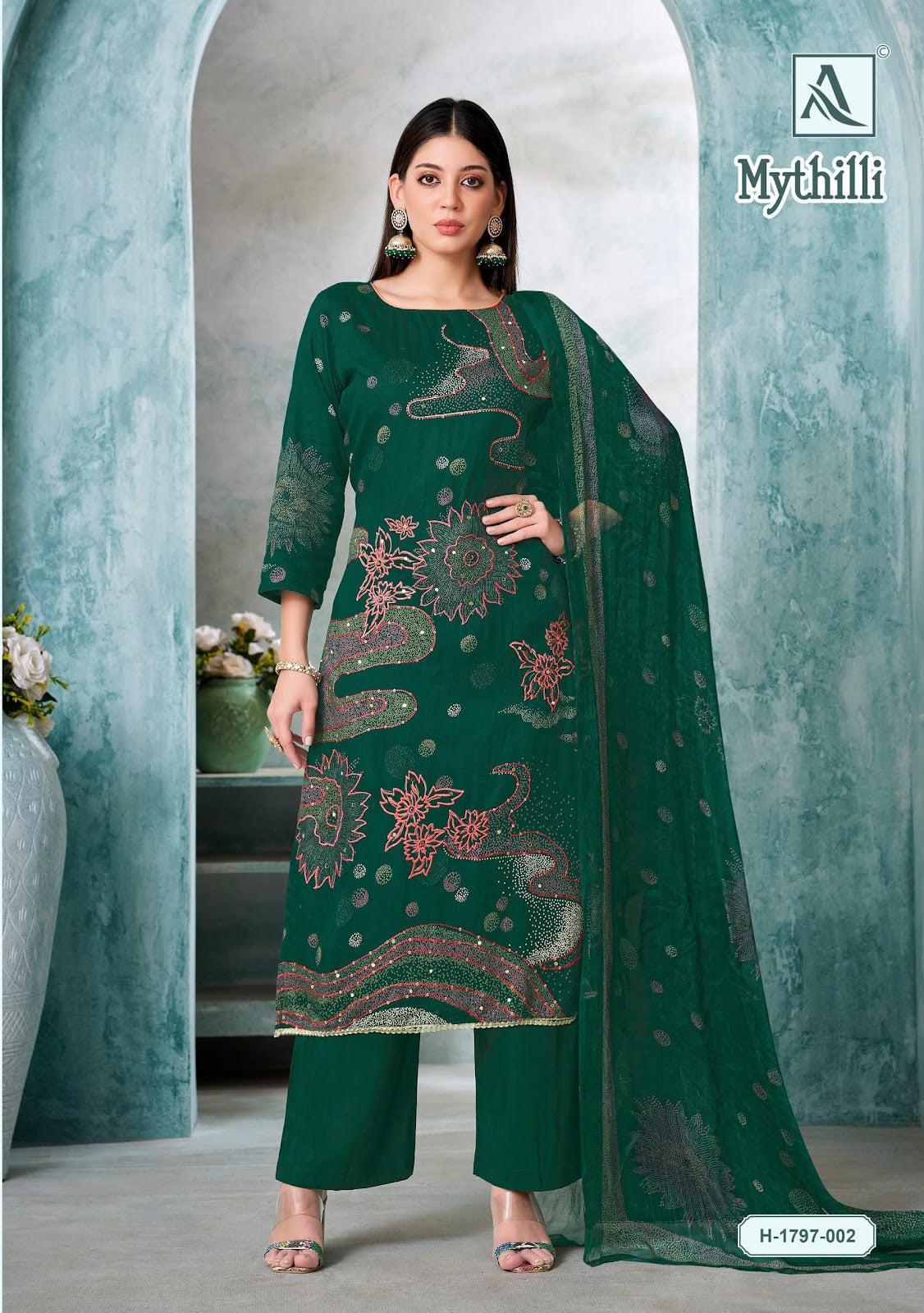 Mythilli Alok Zam Karachi Salwar Suits Wholesaler India