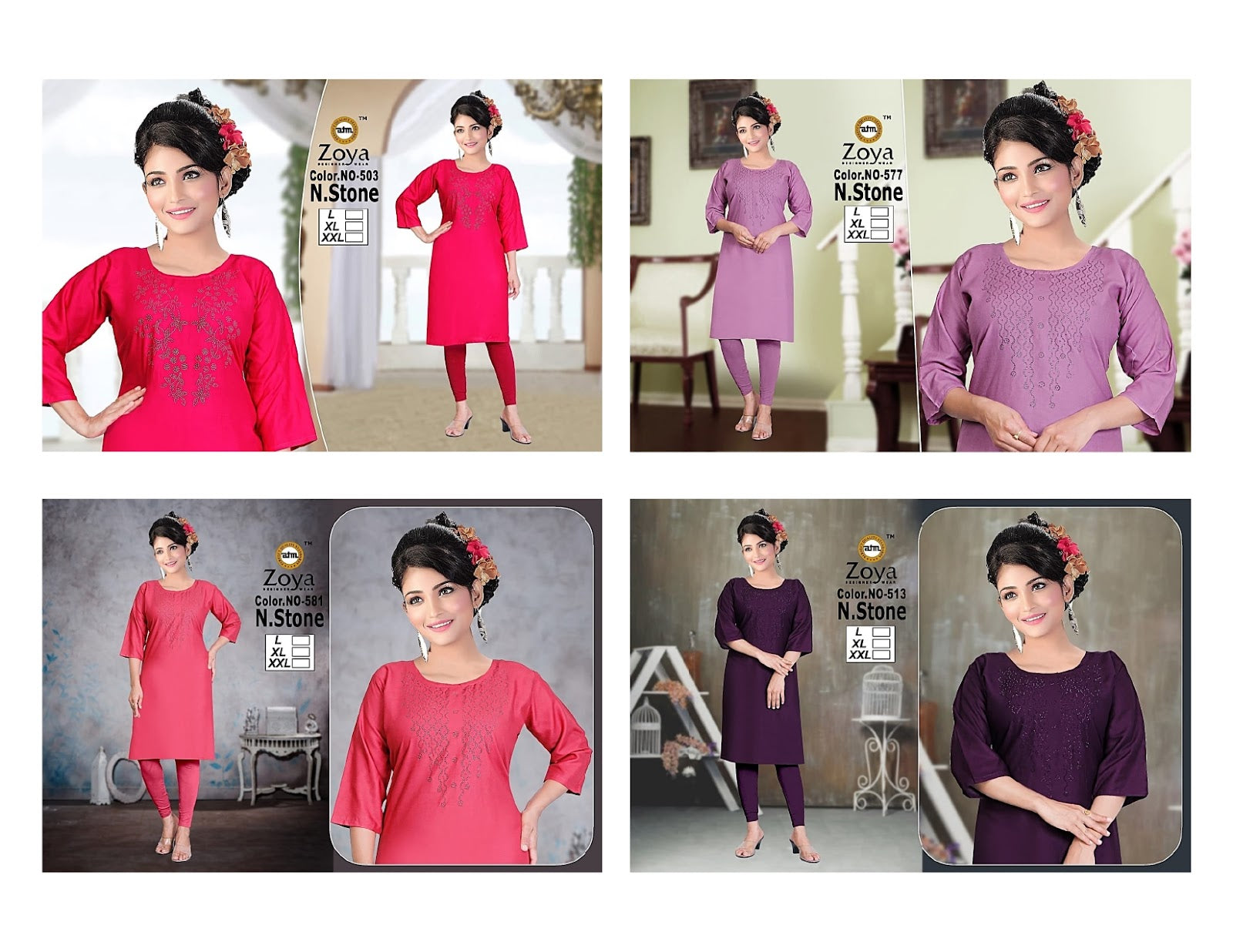 N Stone Zoya Rayon Knee Length Kurtis Supplier India