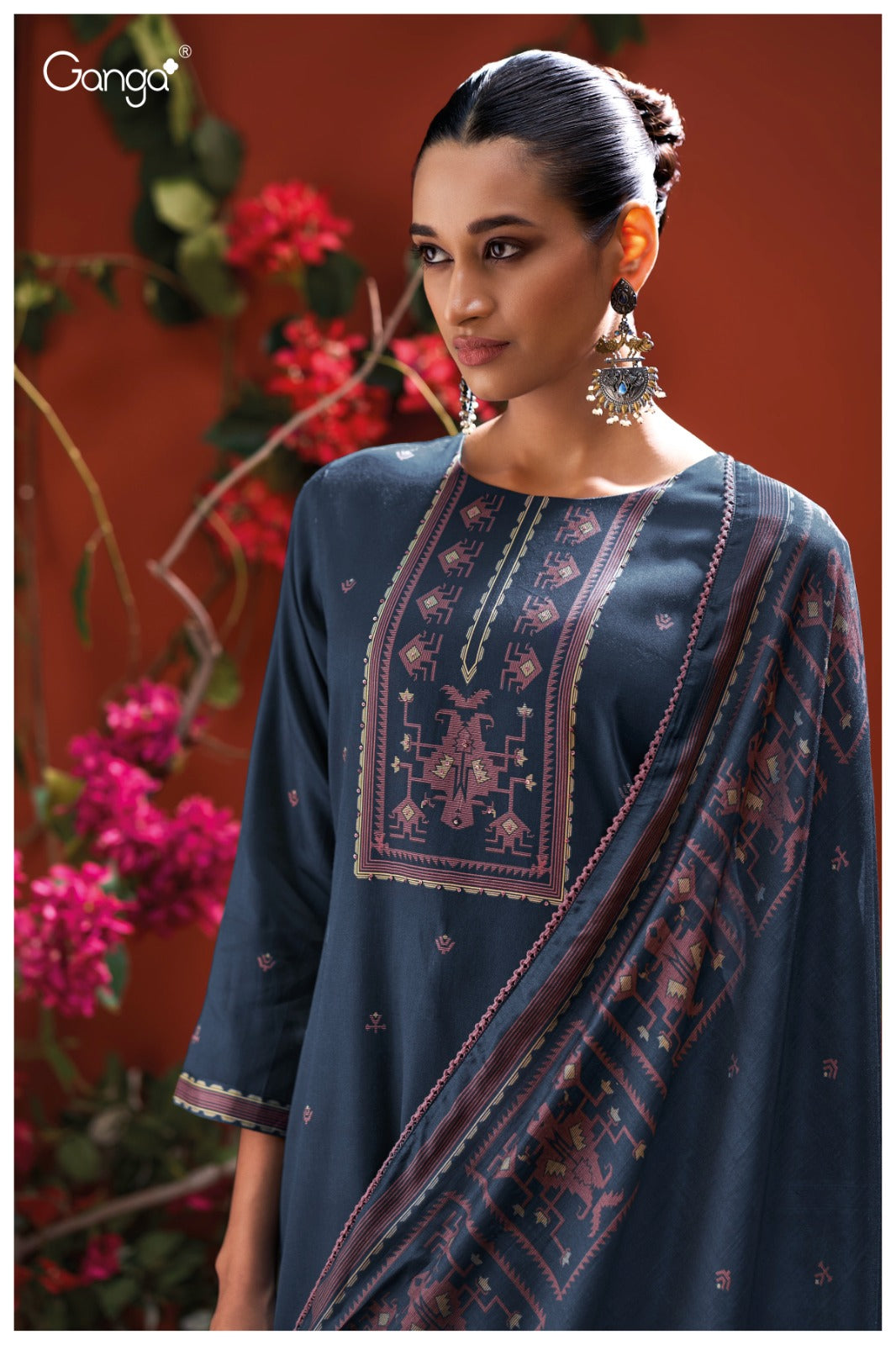 Naadia 3935 Ganga Premium Cotton Plazzo Style Suits Wholesaler India