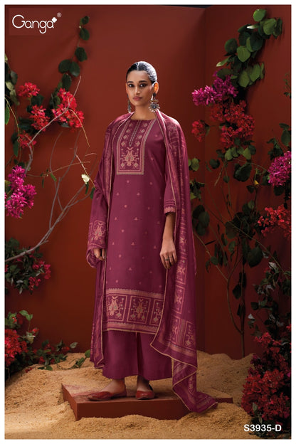 Naadia 3935 Ganga Premium Cotton Plazzo Style Suits Wholesaler India