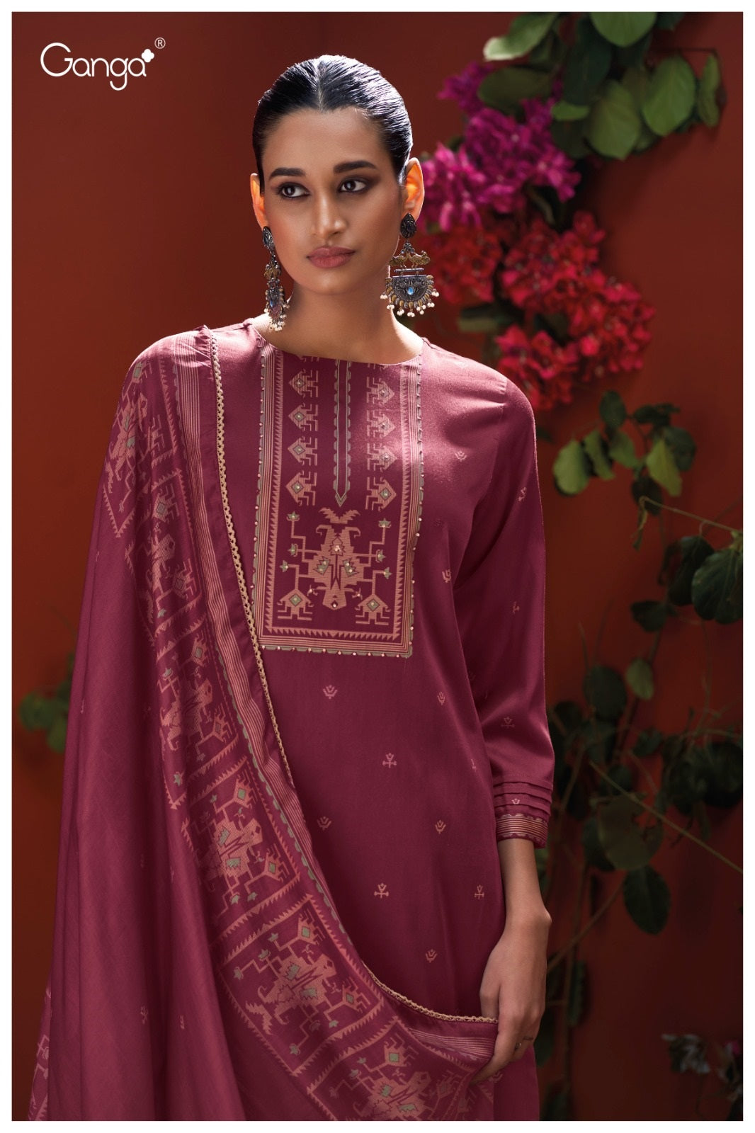 Naadia 3935 Ganga Premium Cotton Plazzo Style Suits Wholesaler India