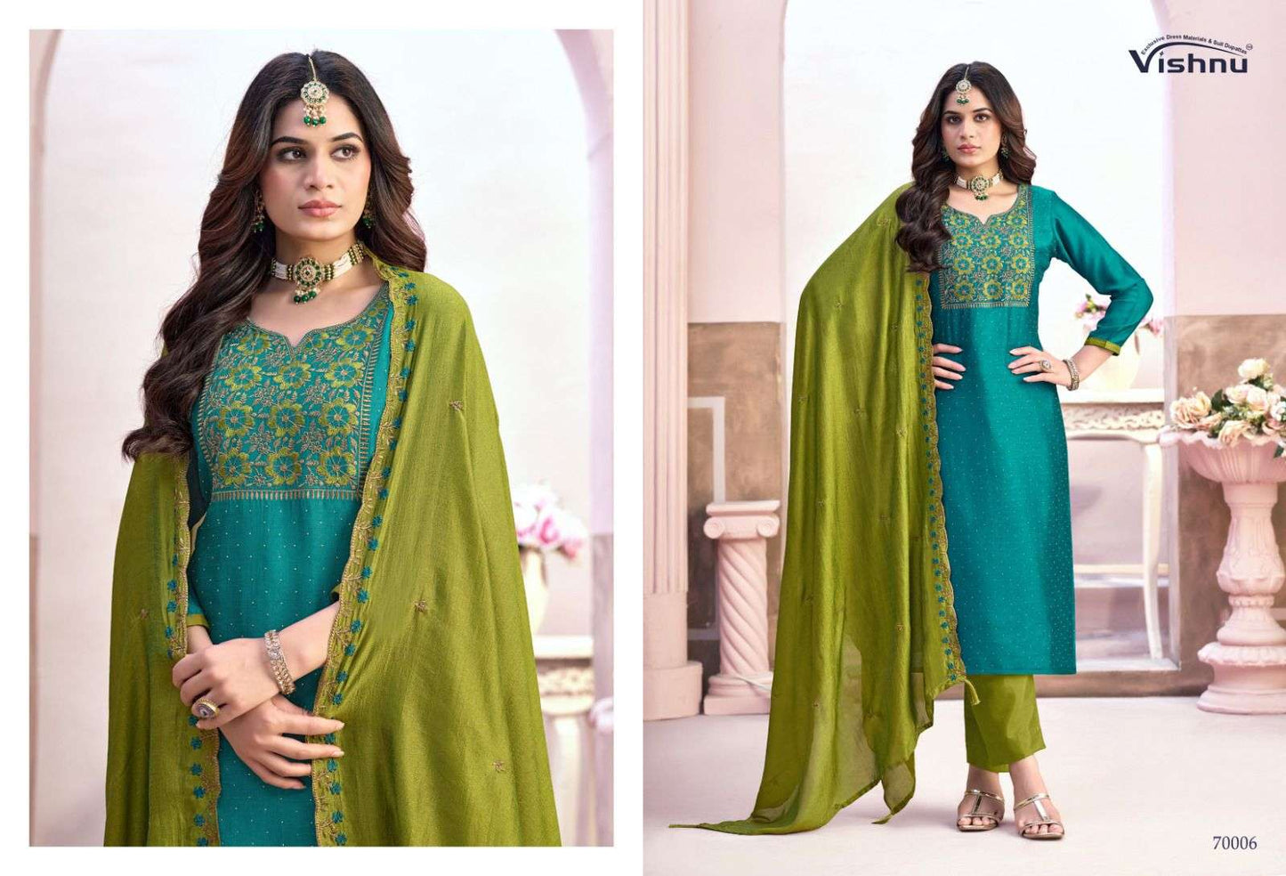 Naaira Vol 6 Vishnu Impex Vichitra Pant Style Suits Manufacturer