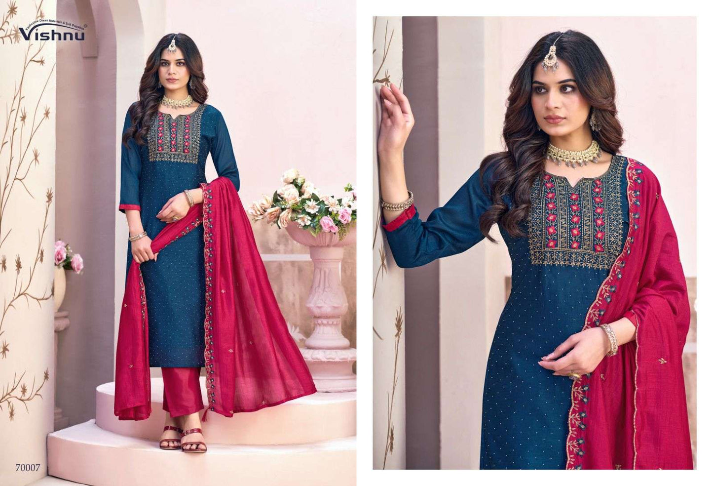 Naaira Vol 6 Vishnu Impex Vichitra Pant Style Suits Manufacturer