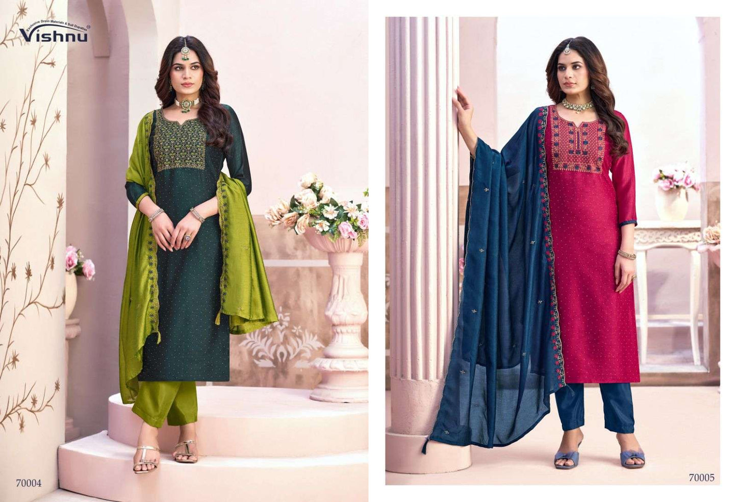 Naaira Vol 6 Vishnu Impex Vichitra Pant Style Suits Manufacturer
