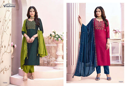 Naaira Vol 6 Vishnu Impex Vichitra Pant Style Suits Manufacturer
