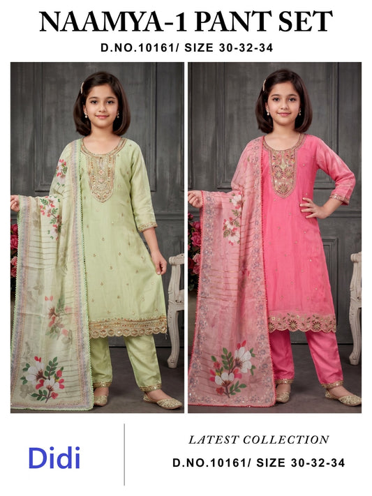 Naamya 1 Dn 10161 Didi Silk Girls Readymade Pant Suits Wholesaler Gujarat