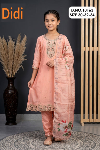 Naamya 2 Dn 10163 Didi Silk Girls Readymade Pant Suits Exporter Gujarat