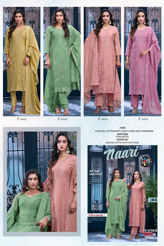 Naari Four Dots Mal Cotton Pant Style Suits Manufacturer Gujarat