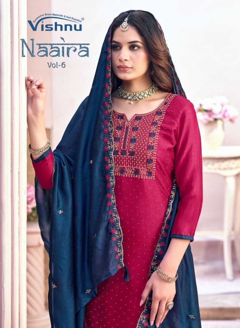 Naaria Vol 6 Vishnu Impex Vichitra Pant Style Suits Supplier Ahmedabad