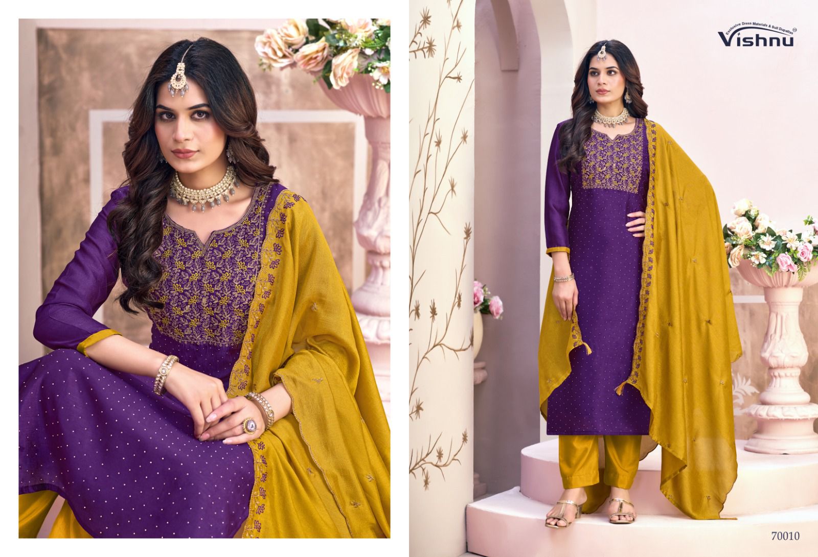 Naaria Vol 6 Vishnu Impex Vichitra Pant Style Suits Supplier Ahmedabad