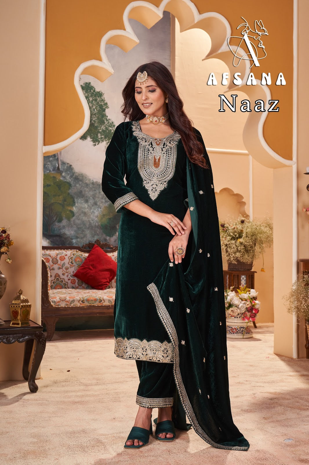Naaz Afsana Readymade Velvet Suits Wholesaler India
