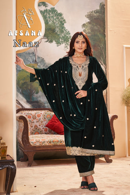 Naaz Afsana Readymade Velvet Suits Wholesaler India