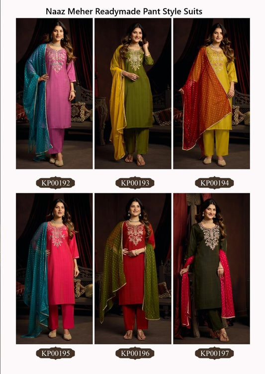 Naaz Meher Vertican Readymade Pant Style Suits Manufacturer India