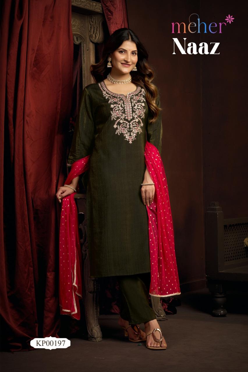 Naaz Meher Vertican Readymade Pant Style Suits Manufacturer India