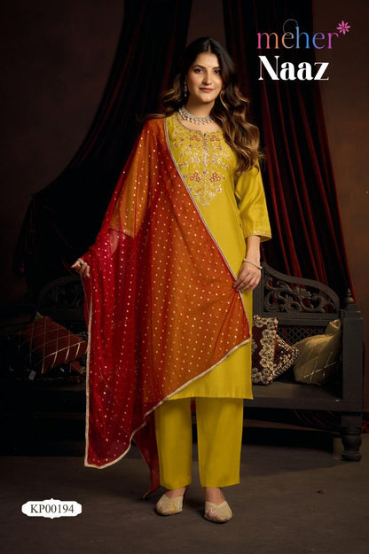 Naaz Meher Vertican Readymade Pant Style Suits Manufacturer India
