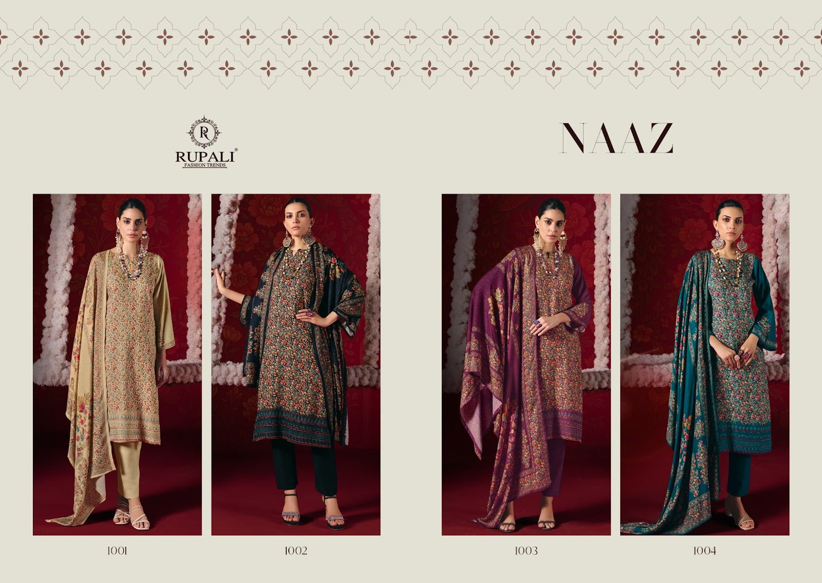 Naaz Rupali Pashmina Suits Exporter Ahmedabad