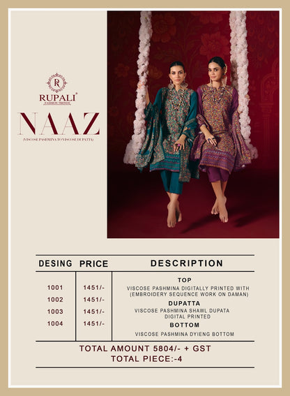 Naaz Rupali Pashmina Suits Exporter Ahmedabad