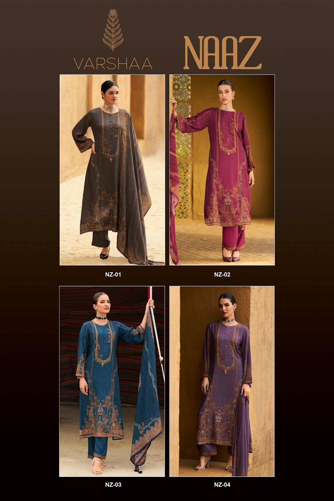 Naaz Varshaa Viscose Pashmina Suits Wholesale Price