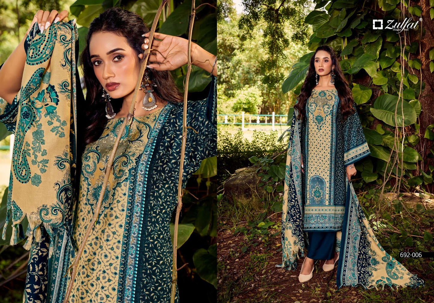 Naaz Zulfat Designer Woolen Pashmina Suits Supplier Ahmedabad