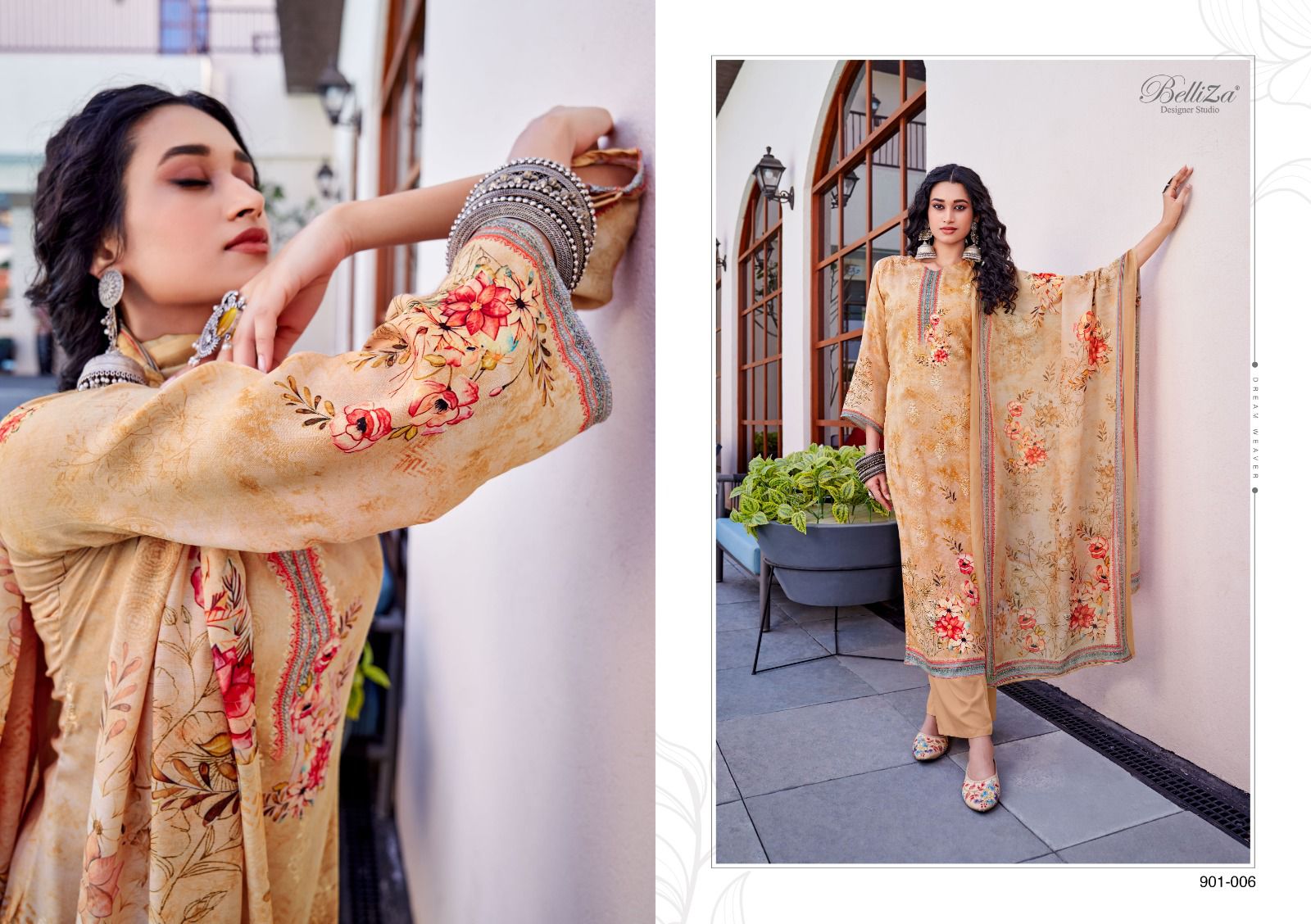 Naazia Belliza Designer Studio Jaam Cotton Pant Style Suits