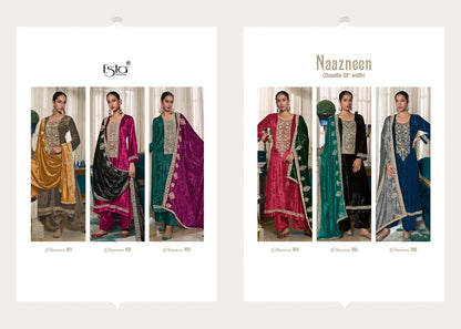 Naazneen Esta Designs Pure Silk Velvet Suits Exporter Ahmedabad