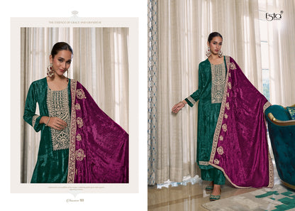 Naazneen Esta Designs Pure Silk Velvet Suits Exporter Ahmedabad
