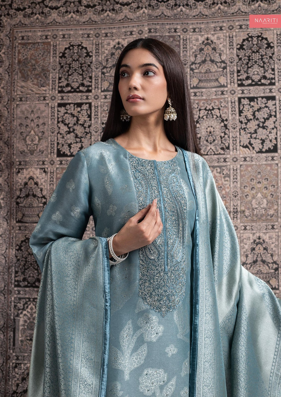 Nabeel Naariti Silk Jacquard Pant Style Suits Manufacturer India