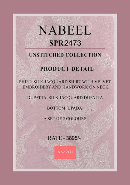 Nabeel Naariti Silk Jacquard Pant Style Suits Manufacturer India