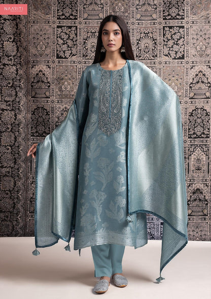 Nabeel Naariti Silk Jacquard Pant Style Suits Manufacturer India
