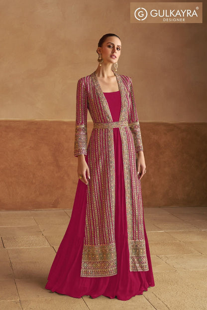 Nabiya With Jacket Gulkayra Designer Georgette One Piece Gown Wholesale Rate