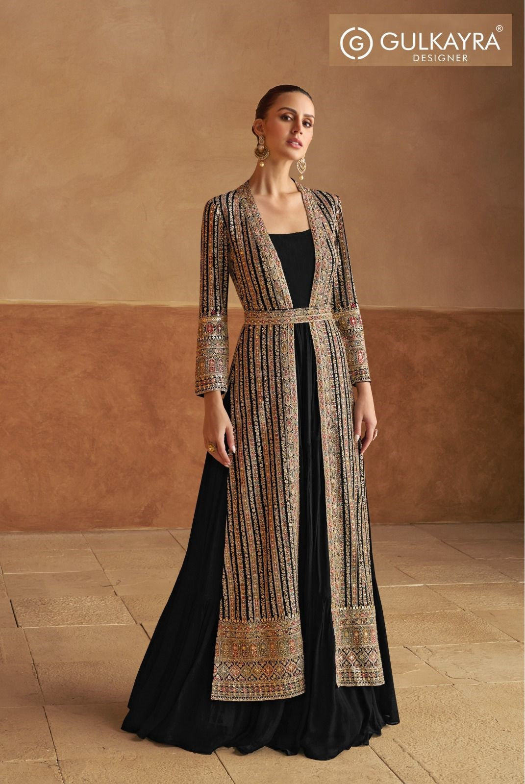 Nabiya With Jacket Gulkayra Designer Georgette One Piece Gown Wholesale Rate