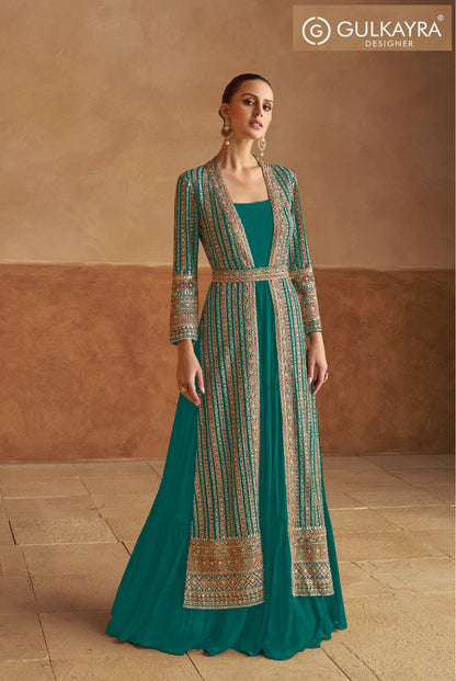 Nabiya With Jacket Gulkayra Designer Georgette One Piece Gown Wholesale Rate