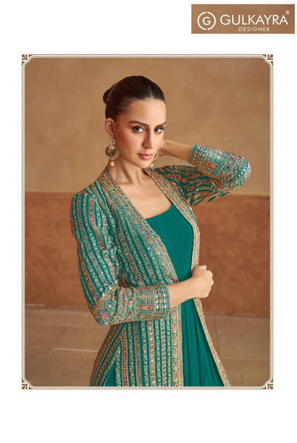 Nabiya With Jacket Gulkayra Designer Georgette One Piece Gown Wholesale Rate