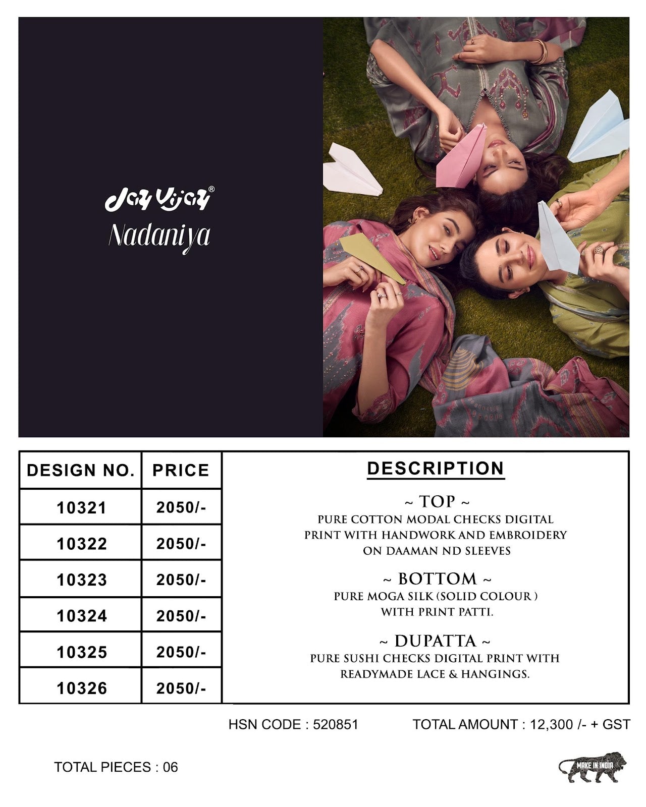 Nadaniya Jay Vijay Modal Cotton Pant Style Suits Wholesale Rate