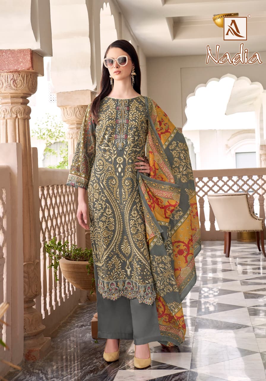 Nadia Alok Cambric Cotton Karachi Salwar Suits Supplier
