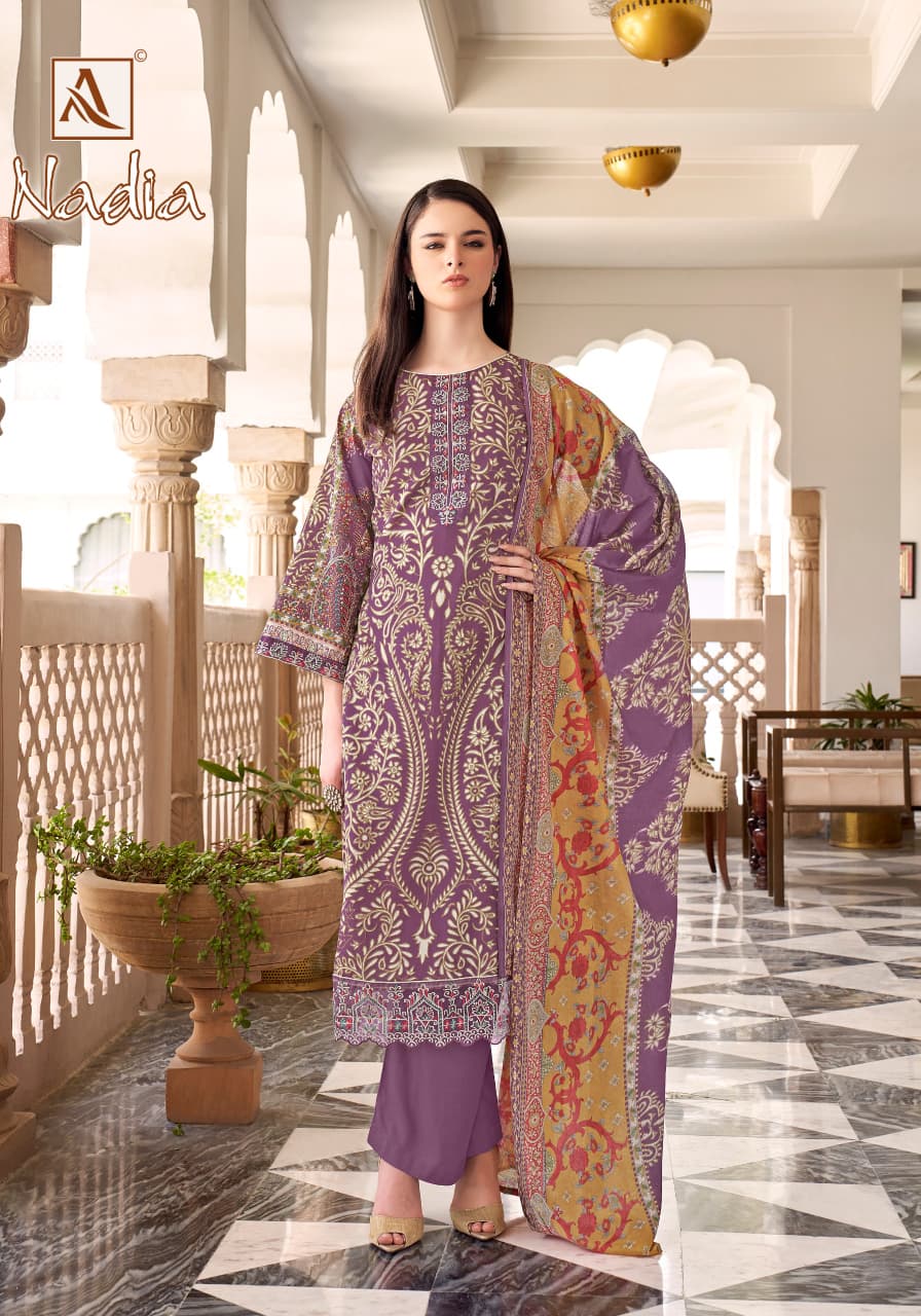Nadia Alok Cambric Cotton Karachi Salwar Suits Supplier