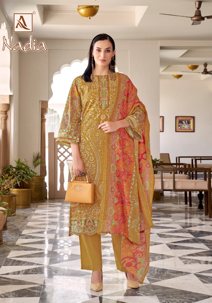 Nadia Alok Cambric Cotton Karachi Salwar Suits Supplier