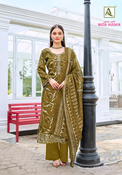 Nadia Hussain Alok Zam Cotton Karachi Salwar Suits Wholesaler Gujarat