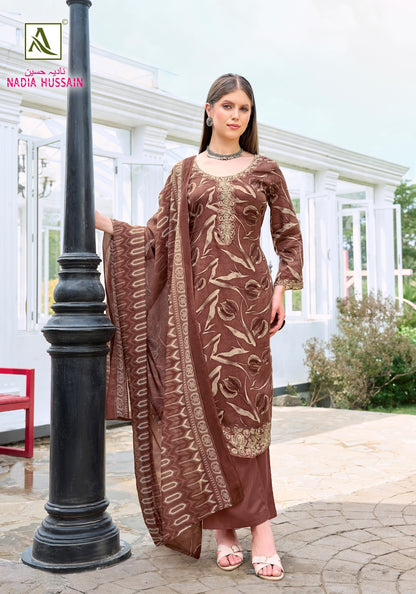 Nadia Hussain Alok Zam Cotton Karachi Salwar Suits Wholesaler Gujarat