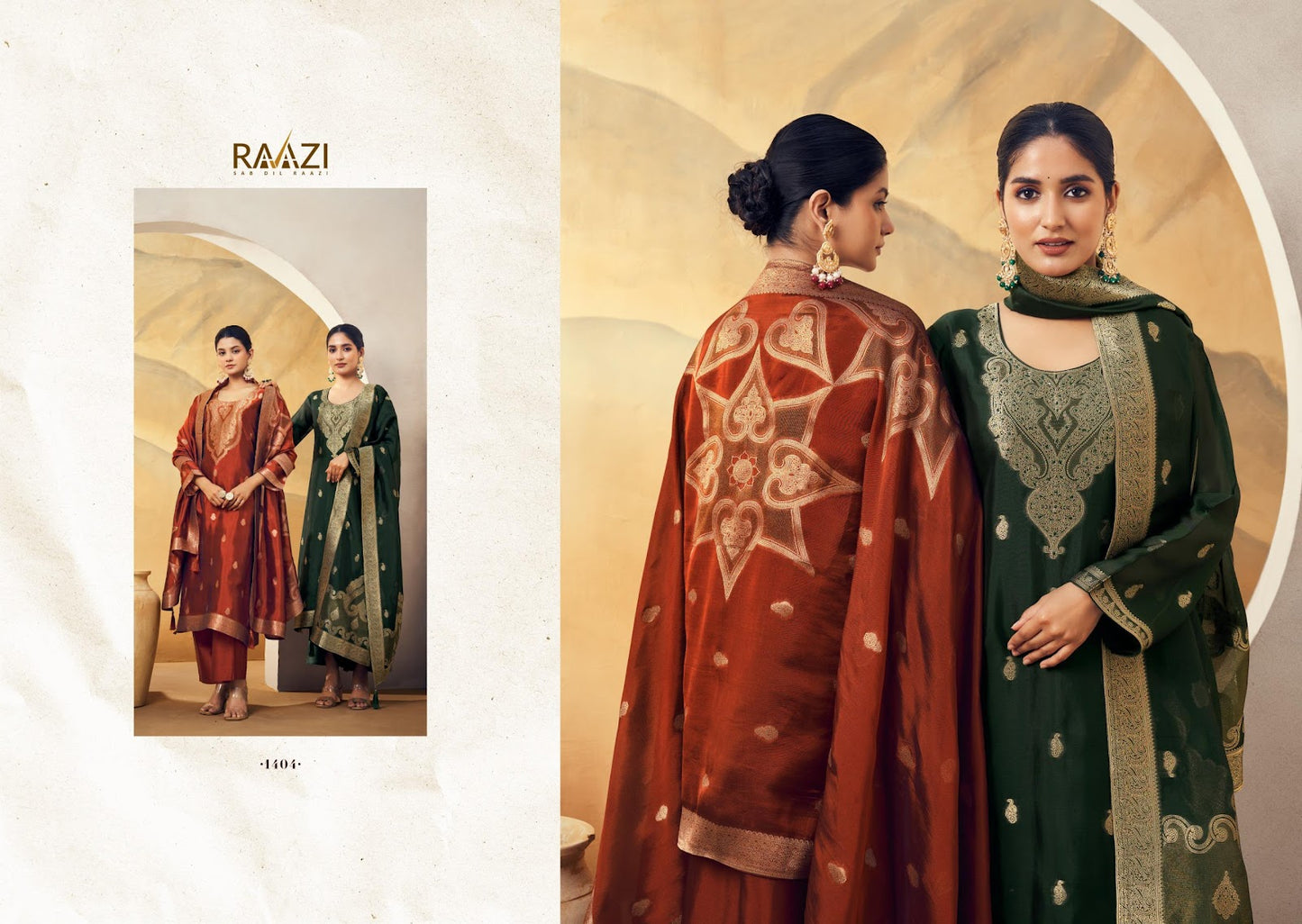 Nadia Raazi Silk Jacquard Pant Style Suits Supplier Gujarat