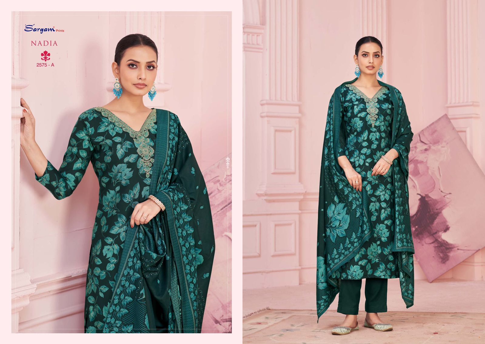 Nadia Sargam Prints Viscose Modal Pant Style Suits Exporter